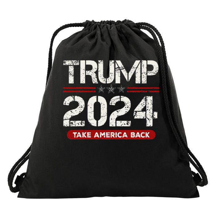 Donald Trump 2024 Take America Back Election Drawstring Bag