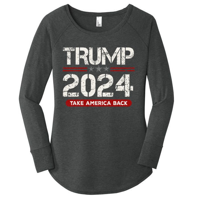 Donald Trump 2024 Take America Back Election Women's Perfect Tri Tunic Long Sleeve Shirt