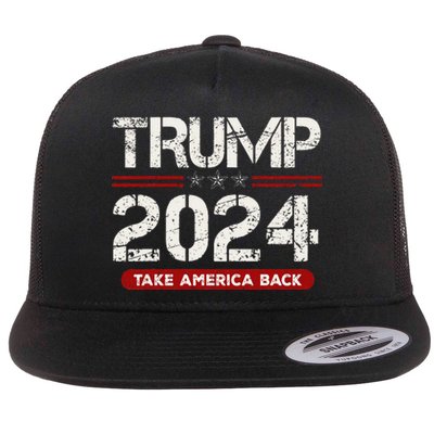 Donald Trump 2024 Take America Back Election Flat Bill Trucker Hat