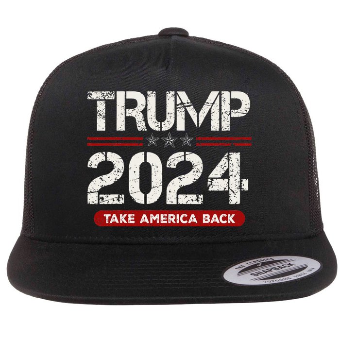 Donald Trump 2024 Take America Back Election Flat Bill Trucker Hat