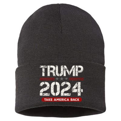 Donald Trump 2024 Take America Back Election Sustainable Knit Beanie