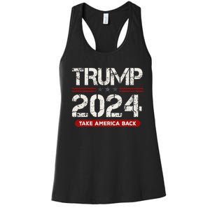 Donald Trump 2024 Take America Back Election Women's Racerback Tank