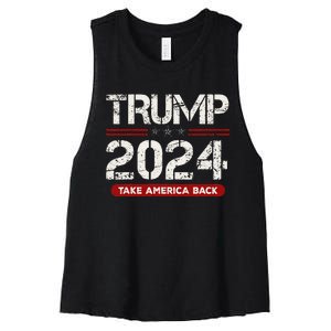 Donald Trump 2024 Take America Back Election Women's Racerback Cropped Tank