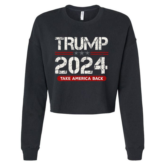 Donald Trump 2024 Take America Back Election Cropped Pullover Crew