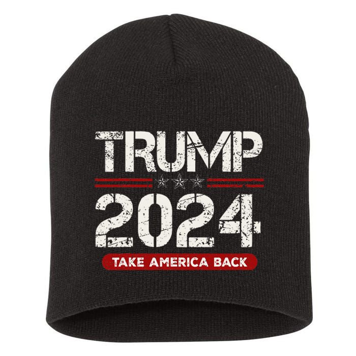 Donald Trump 2024 Take America Back Election Short Acrylic Beanie