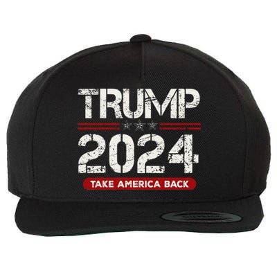 Donald Trump 2024 Take America Back Election Wool Snapback Cap