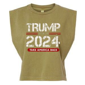 Donald Trump 2024 Take America Back Election Garment-Dyed Women's Muscle Tee