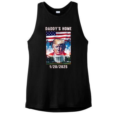 Donald Trump 2024 Daddys Home Ladies PosiCharge Tri-Blend Wicking Tank