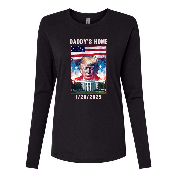 Donald Trump 2024 Daddys Home Womens Cotton Relaxed Long Sleeve T-Shirt