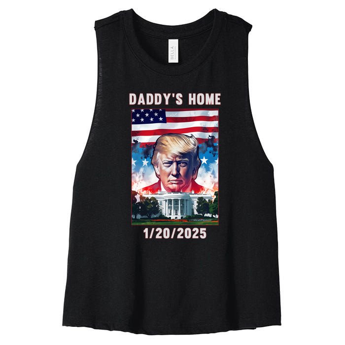 Donald Trump 2024 Daddys Home Women's Racerback Cropped Tank