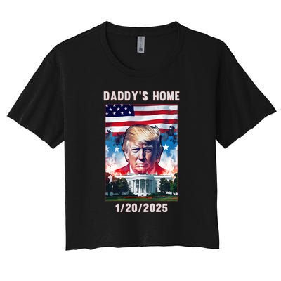 Donald Trump 2024 Daddys Home Women's Crop Top Tee