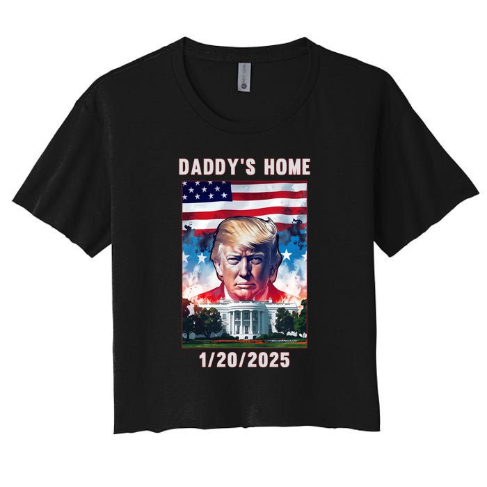 Donald Trump 2024 Daddys Home Women's Crop Top Tee