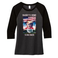 Donald Trump 2024 Daddys Home Women's Tri-Blend 3/4-Sleeve Raglan Shirt