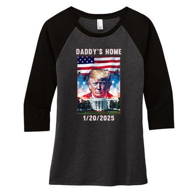 Donald Trump 2024 Daddys Home Women's Tri-Blend 3/4-Sleeve Raglan Shirt