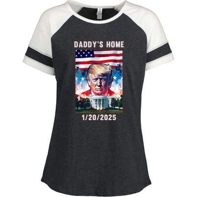 Donald Trump 2024 Daddys Home Enza Ladies Jersey Colorblock Tee