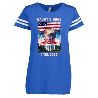 Donald Trump 2024 Daddys Home Enza Ladies Jersey Football T-Shirt