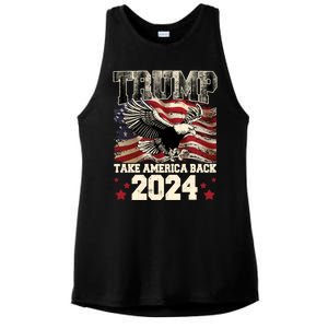 Donald Trump 2024 Take America Back Usa United States Ladies PosiCharge Tri-Blend Wicking Tank