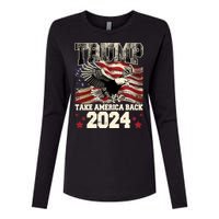 Donald Trump 2024 Take America Back Usa United States Womens Cotton Relaxed Long Sleeve T-Shirt