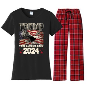 Donald Trump 2024 Take America Back Usa United States Women's Flannel Pajama Set