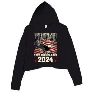 Donald Trump 2024 Take America Back Usa United States Crop Fleece Hoodie