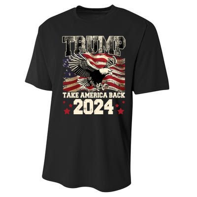 Donald Trump 2024 Take America Back Usa United States Performance Sprint T-Shirt