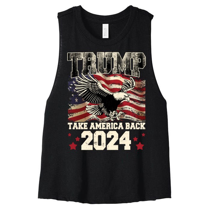 Donald Trump 2024 Take America Back Usa United States Women's Racerback Cropped Tank