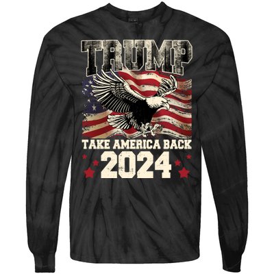 Donald Trump 2024 Take America Back Usa United States Tie-Dye Long Sleeve Shirt