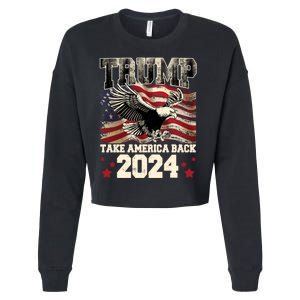 Donald Trump 2024 Take America Back Usa United States Cropped Pullover Crew