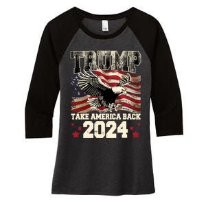 Donald Trump 2024 Take America Back Usa United States Women's Tri-Blend 3/4-Sleeve Raglan Shirt