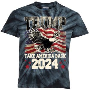 Donald Trump 2024 Take America Back Usa United States Kids Tie-Dye T-Shirt