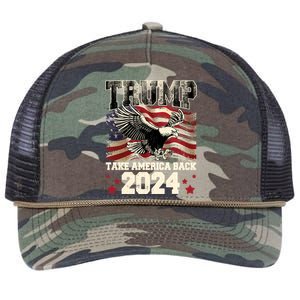 Donald Trump 2024 Take America Back Usa United States Retro Rope Trucker Hat Cap