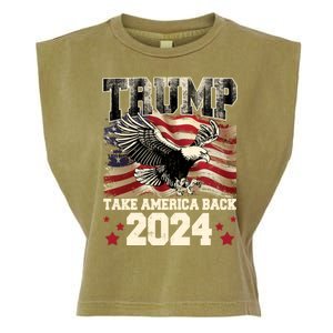 Donald Trump 2024 Take America Back Usa United States Garment-Dyed Women's Muscle Tee