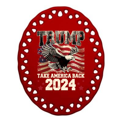 Donald Trump 2024 Take America Back Usa United States Ceramic Oval Ornament