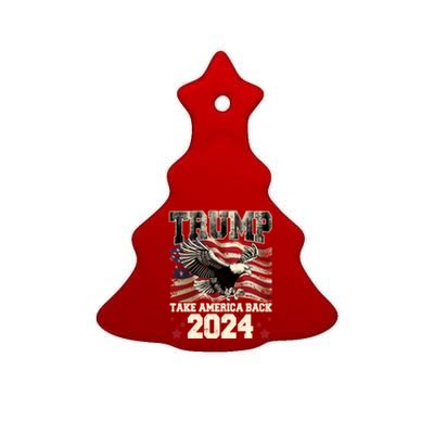 Donald Trump 2024 Take America Back Usa United States Ceramic Tree Ornament