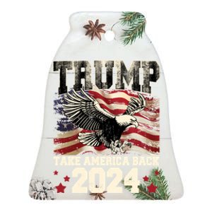 Donald Trump 2024 Take America Back Usa United States Ceramic Bell Ornament