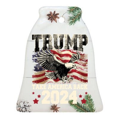 Donald Trump 2024 Take America Back Usa United States Ceramic Bell Ornament