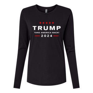 Donald Trump 2024 Take America Back Election The Return Womens Cotton Relaxed Long Sleeve T-Shirt