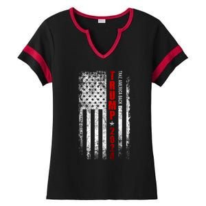 Donald Trump 2024 Take America Back American Flag Patriotic Ladies Halftime Notch Neck Tee