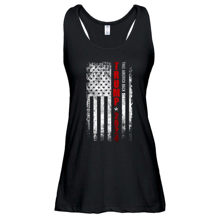 Donald Trump 2024 Take America Back American Flag Patriotic Ladies Essential Flowy Tank