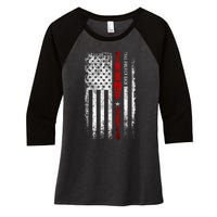 Donald Trump 2024 Take America Back American Flag Patriotic Women's Tri-Blend 3/4-Sleeve Raglan Shirt