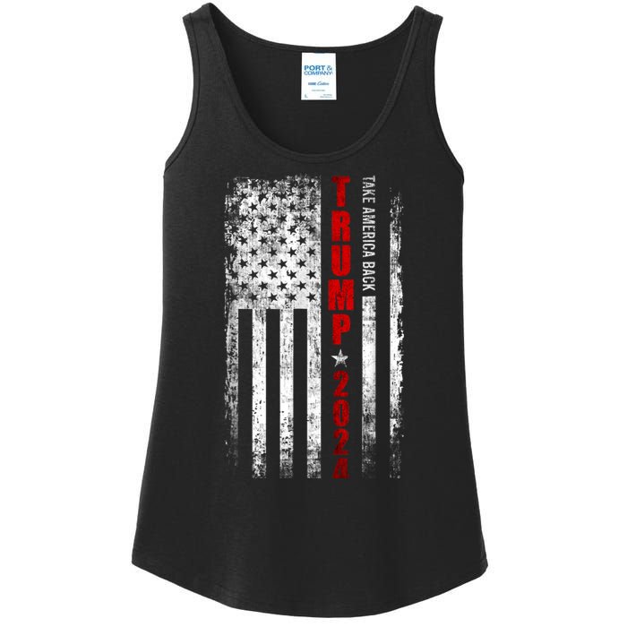 Donald Trump 2024 Take America Back Usa United States Ladies Essential Tank