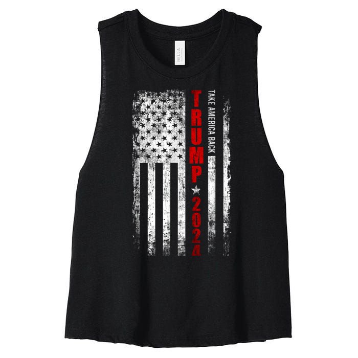 Donald Trump 2024 Take America Back Usa United States Women's Racerback Cropped Tank