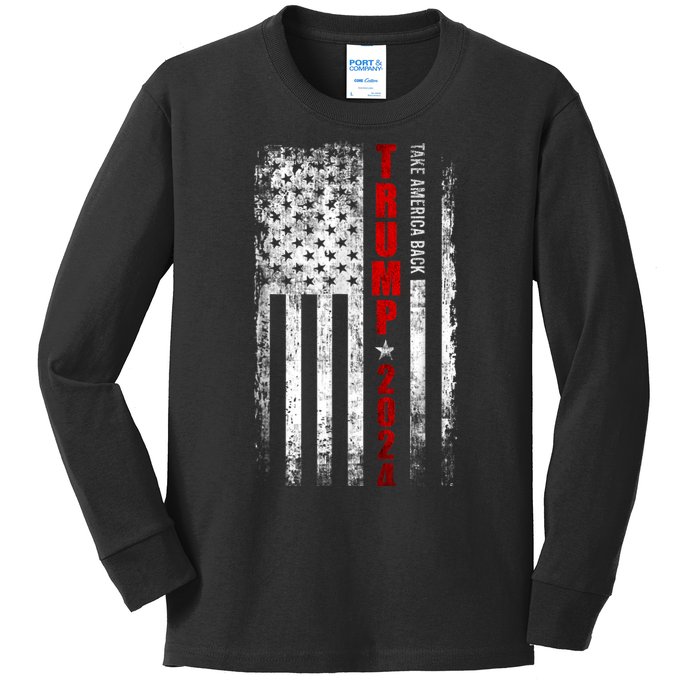 Donald Trump 2024 Take America Back Usa United States Kids Long Sleeve Shirt