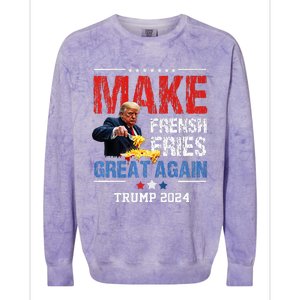 Donald Trump 2024 French Fry Make French Fries Great Again Colorblast Crewneck Sweatshirt