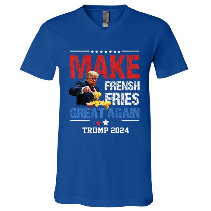 Donald Trump 2024 French Fry Make French Fries Great Again V-Neck T-Shirt