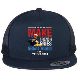 Donald Trump 2024 French Fry Make French Fries Great Again Flat Bill Trucker Hat