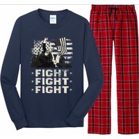 Donald Trump 2024 Fight Fight Fight Donald Trump Fist Pump Long Sleeve Pajama Set