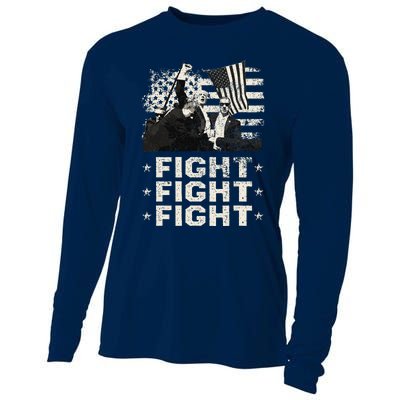 Donald Trump 2024 Fight Fight Fight Donald Trump Fist Pump Cooling Performance Long Sleeve Crew