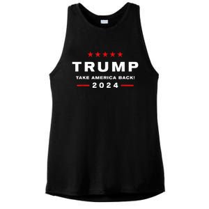 Donald Trump 2024 Take America Back Usa United States Ladies PosiCharge Tri-Blend Wicking Tank