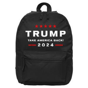 Donald Trump 2024 Take America Back Usa United States 16 in Basic Backpack